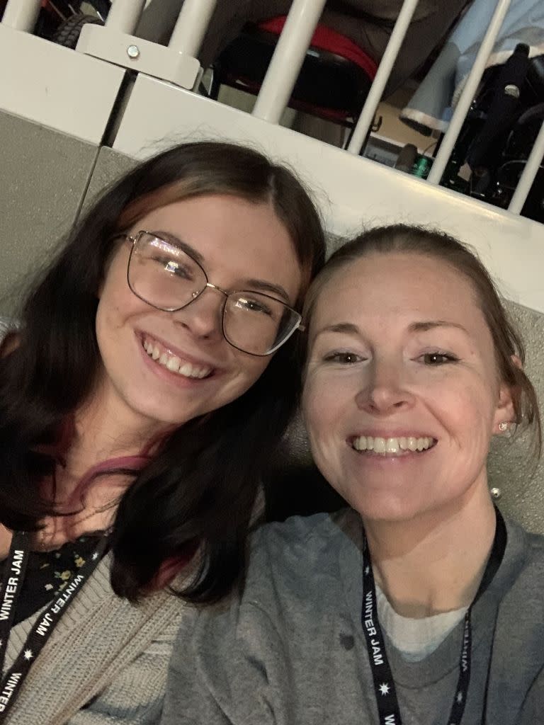 Natalie Renken (right) with her daughter Allison Boles, who was burned while concocting the mixture for a sugar wax. Kennedy News & Media