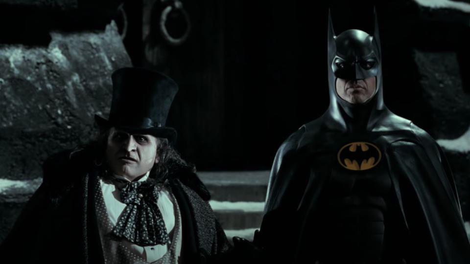  Danny DeVito and Michael Keaton in Batman Returns. 