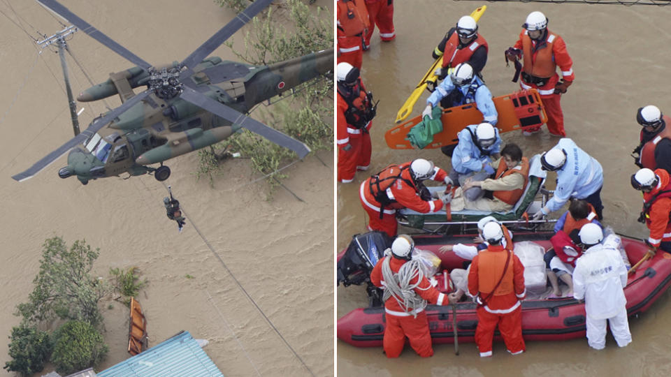 Rescue missions in Japan after Typhoon Hagibis 