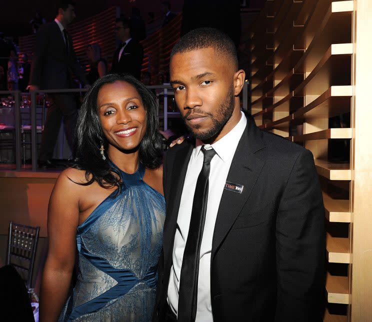 Katonya Breaux and her son, Frank Ocean. (Photo by Kevin Mazur/Getty Images)