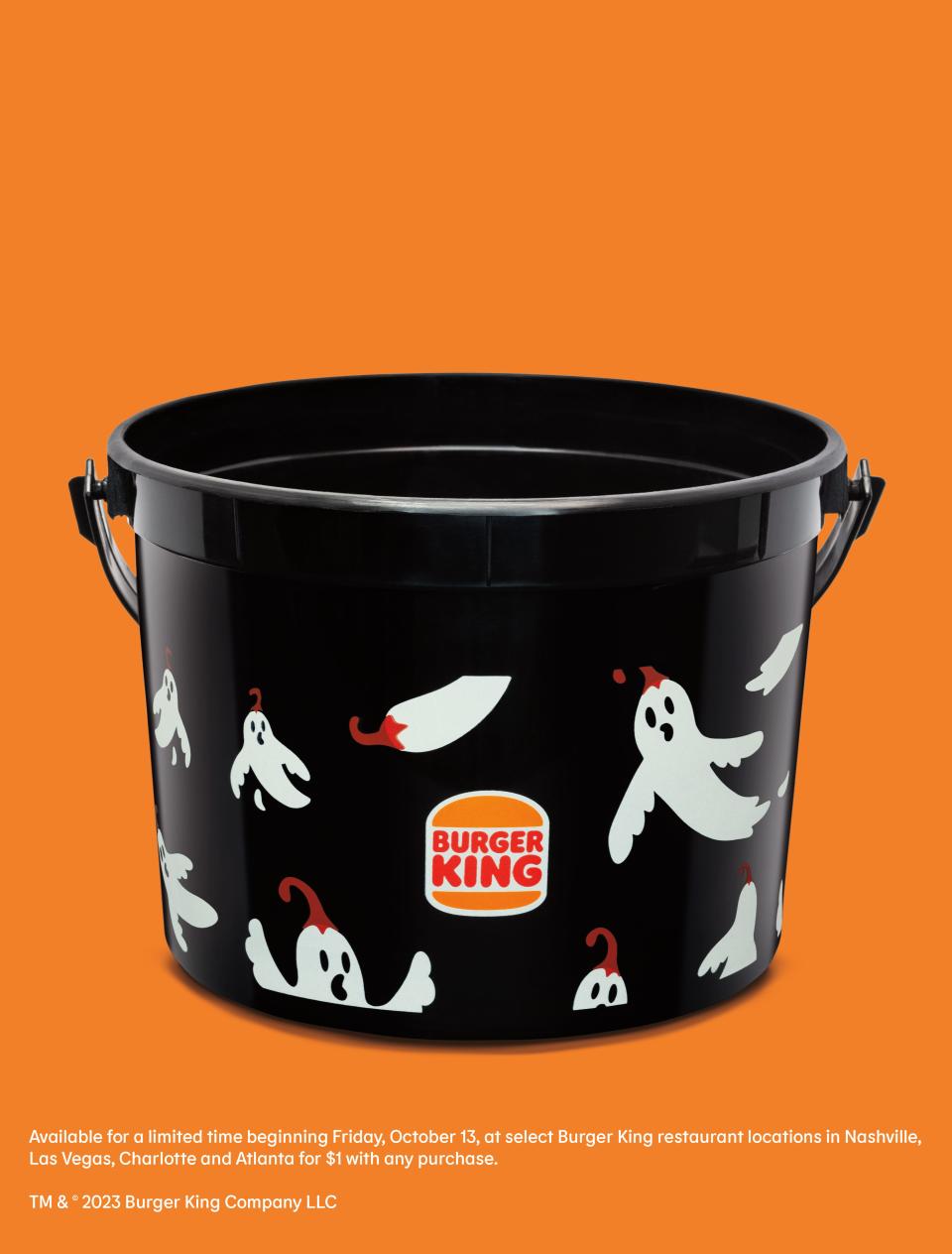 Burger King is releasing a Trick-or-Heat bucket at participating metropolitan locations.