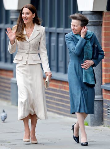 <p>Max Mumby/Indigo/Getty</p> Kate Middleton and Princess Anne in April 2022