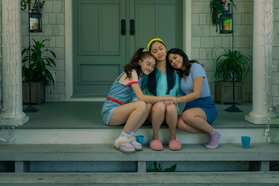 The Covey sisters (from left to right): Kitty (Anna Cathcart), Lara Jean (Lana Condor) and Margot (Janel Parrish). (Photo: Katie Yu/Netflix)