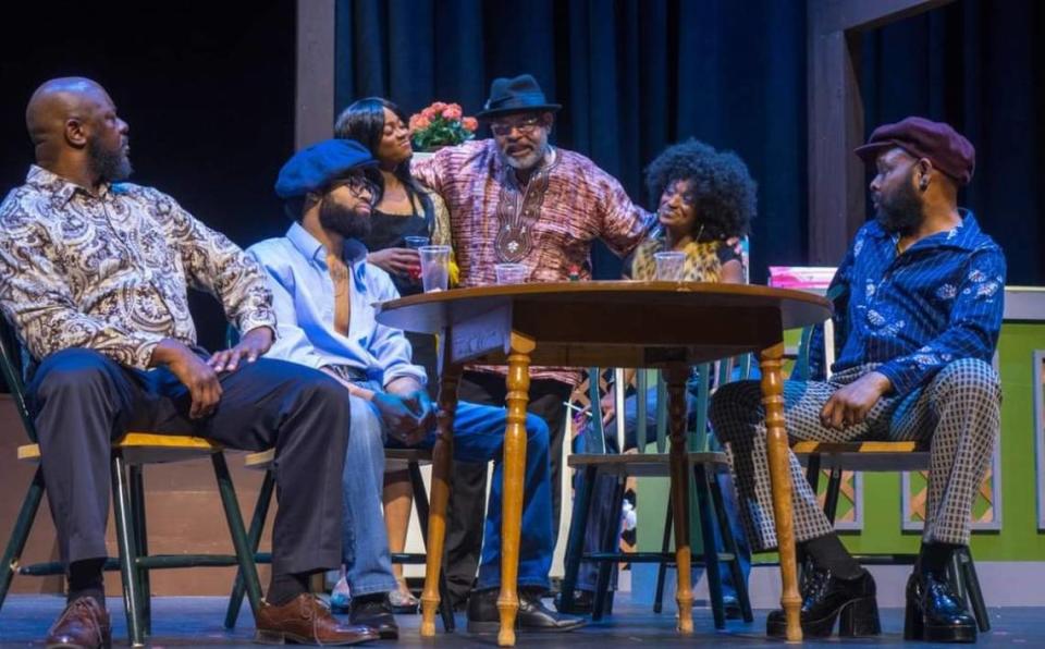 Rory Sheriff’s “Speakeasy” had a staged reading at the 2023 BIPOC Playwrights Festival in the spring. The show was chosen by the judges to be the one that would get a full production. From left, cast members Tim Bradley, Marcus Looney, Cecilia McNeill, Andrew Roberts, K. Alana Jones and James Lee Walker II.