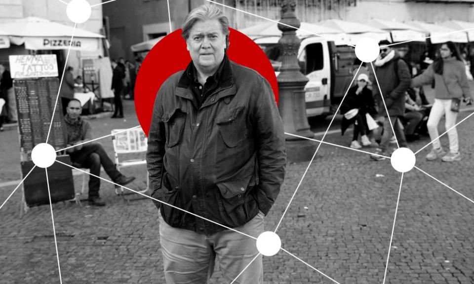 Steve Bannon, Cambridge Analytica’s vice-president, in Rome.