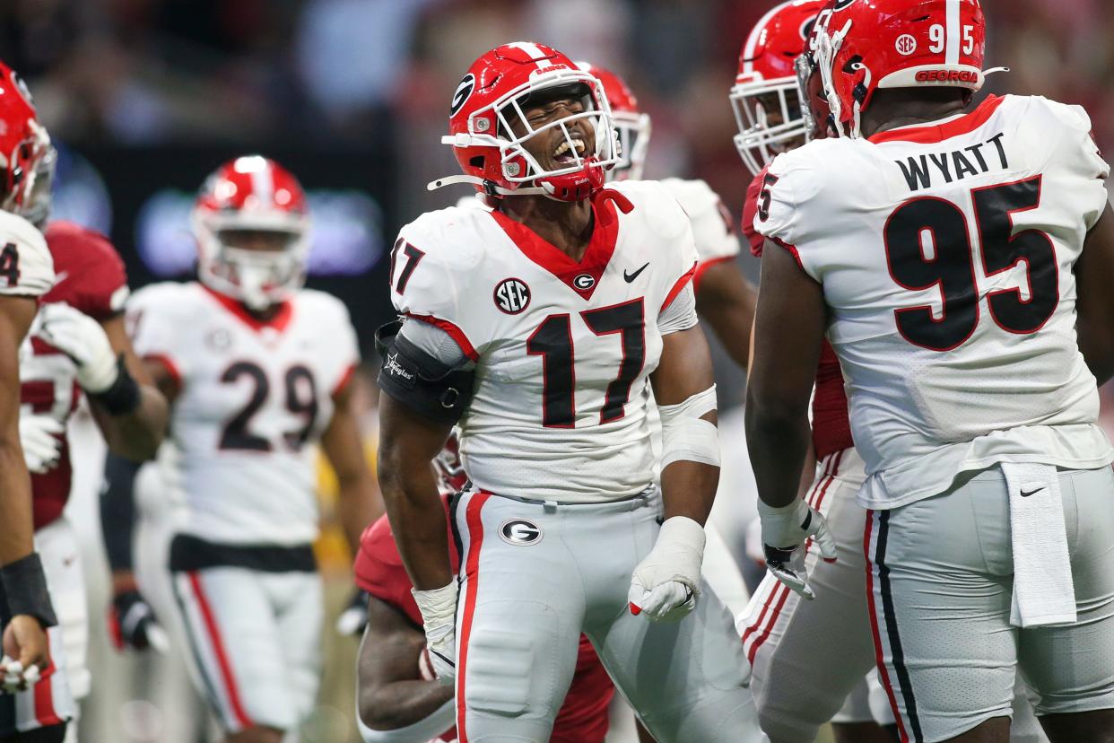 Georgia inside linebacker Nakobe Dean has been mocked as a middle-to-late pick in the first round of the NLF draft on April 28.