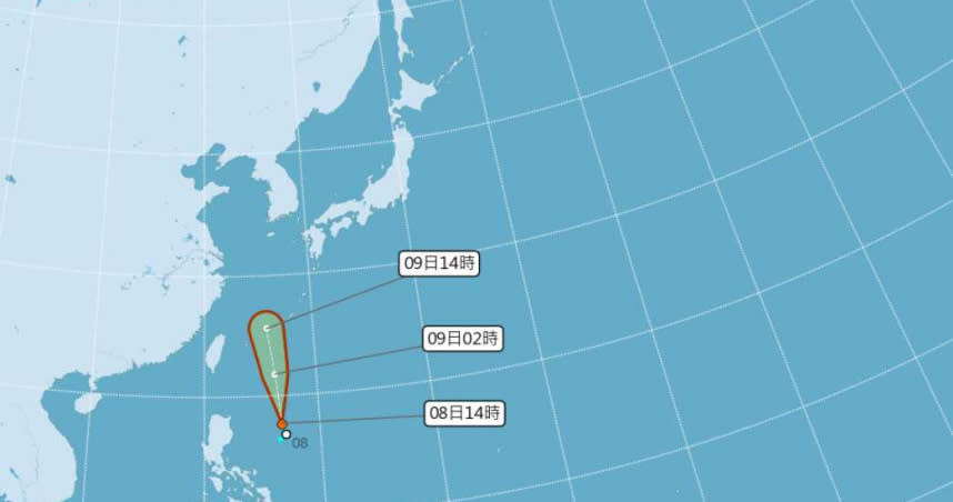 熱低壓最快今晚成颱。（圖／中央氣象局）