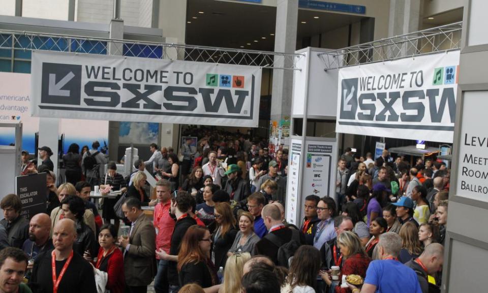 Crowds at the SXSW festival.