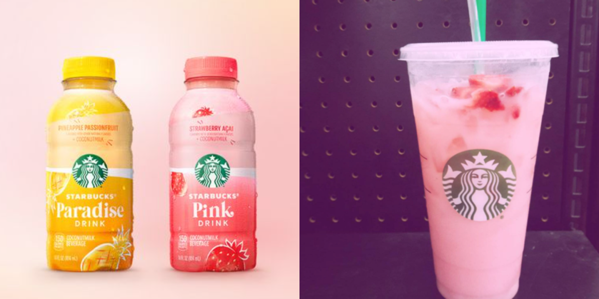 Starbucks Bottles Popular Pink Drink