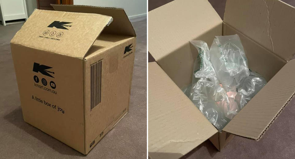 A Kmart customer has shared the excessive packaging used to deliver one bath bomb.