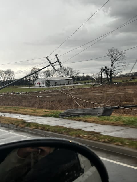 Storm damage along Preachers Mill Road in Clarksville (Courtesy: Jessica Downs)