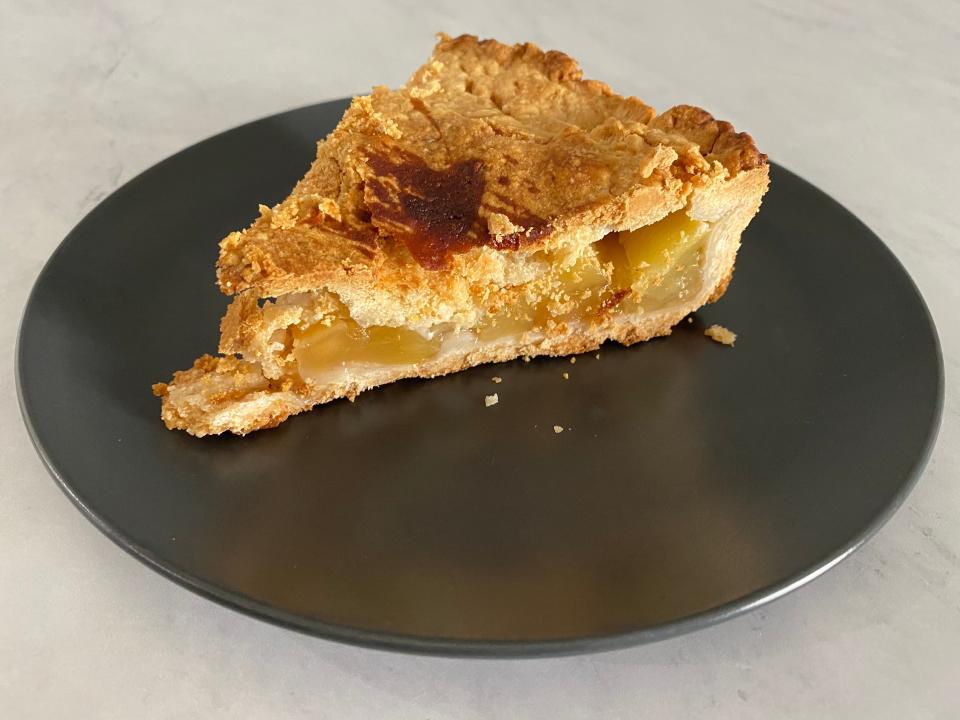 A slice of Alton Brown's apple pie.