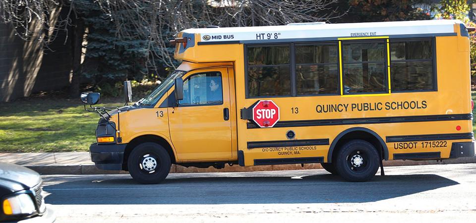 A Quincy public school bus on Sea Street.