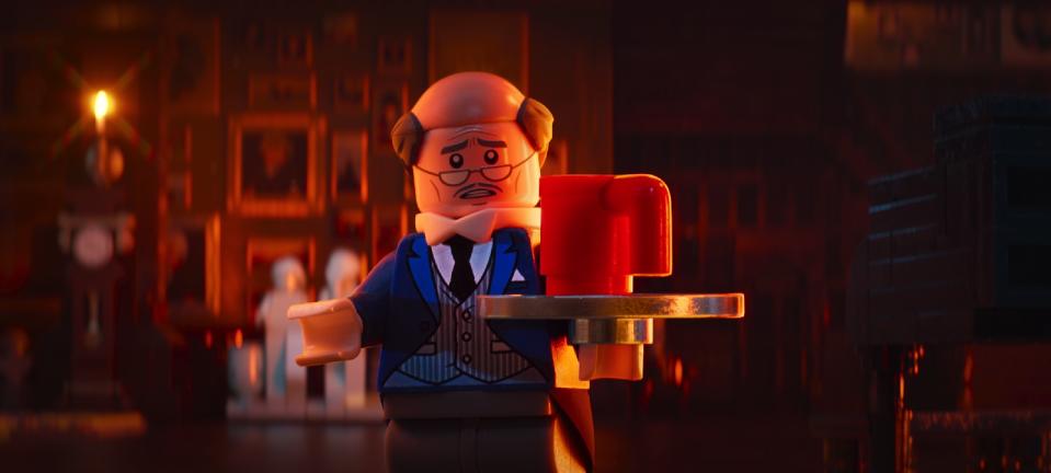 Alfred (Ralph Fiennes) in The Lego Batman Movie. (Warner Bros Pictures)