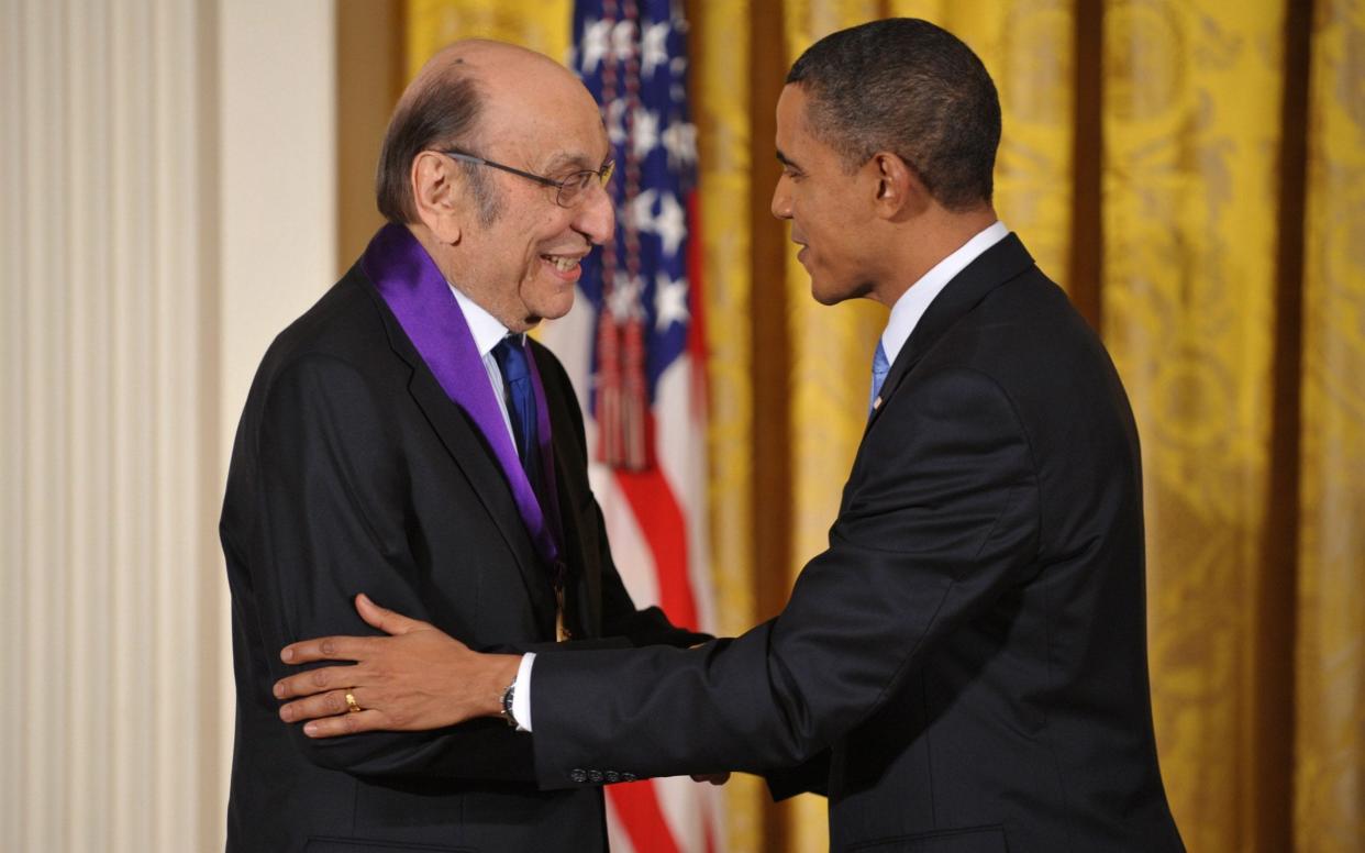 President Barack Obama after presenting Milton Glaser with the National Medal of Arts in 2010  - Mandel NGAN/AFP