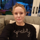 <p><em>The Good Place</em> star let her top — that had “equality” stitched on the front — do the talking. “Staying in tonight but wearing black with all my sisters!” she wrote. (Photo: <a rel="nofollow noopener" href="https://www.instagram.com/p/Bdq3i_klSQY/?hl=en&taken-by=kristenanniebell" target="_blank" data-ylk="slk:Kristen Bell via Instagram;elm:context_link;itc:0;sec:content-canvas" class="link ">Kristen Bell via Instagram</a>) </p>