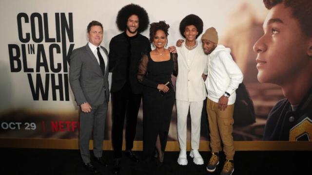 Colin Kaepernick, Ava DuVernay, and Jaden Michael attend the Premiere  News Photo - Getty Images