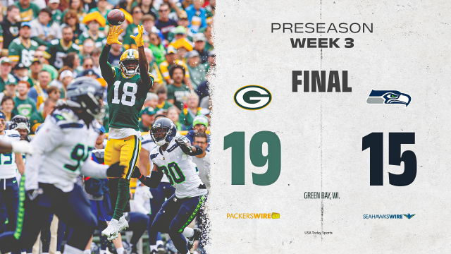 NFL Preseason Week 3 Game Recap: Green Bay Packers 19, Seattle Seahawks 15, NFL News, Rankings and Statistics