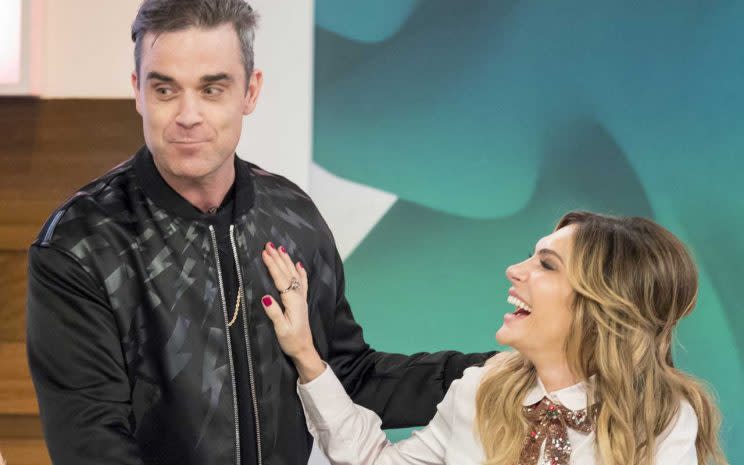 Robbie Williams and Ayda Field/Rex/ITV