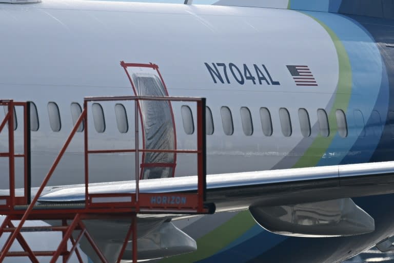 Le 737 MAX 9 d'Alaska Airlines qui a perdu en vol une partie de sa carlingue le 5 janvier 2024 (Patrick T. Fallon)