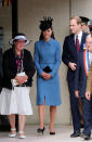 <p>Marking D-Day in a custom Alexander McQueen look, Kate accessorised with a black Lock & Co hat, Stuart Weitzman heels and a Mulberry clutch. </p><p><i>[Photo: PA]</i></p>