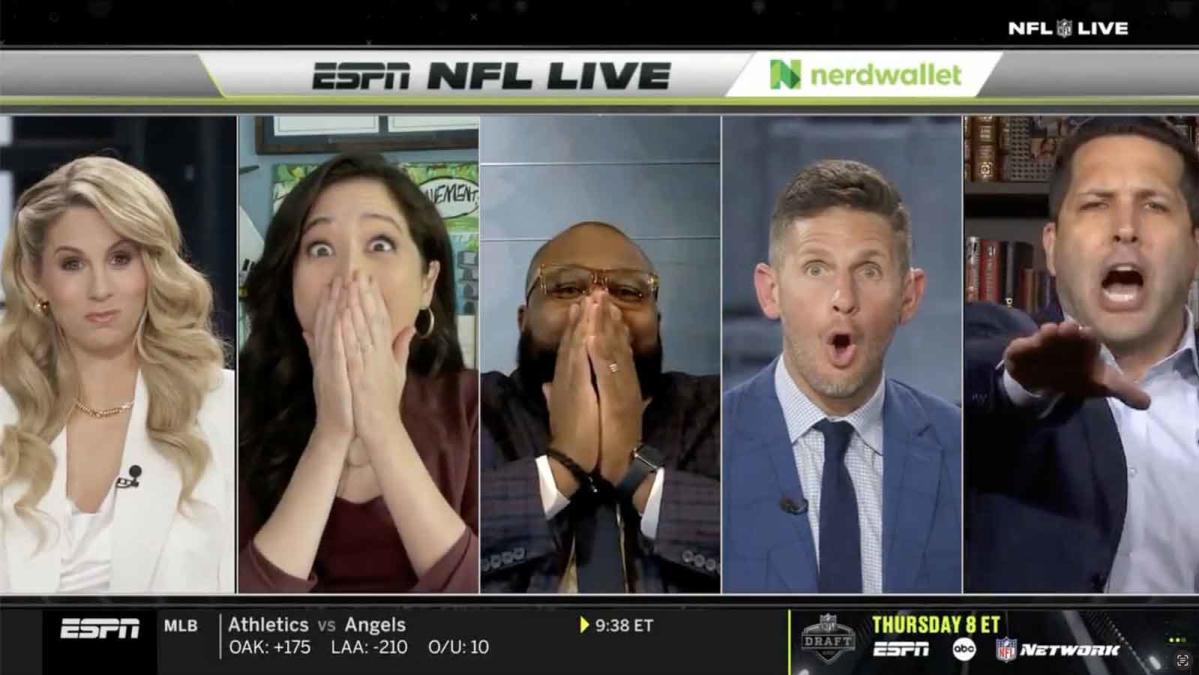 Watch ESPN's 'NFL Live' panel lose it as Adam Schefter breaks