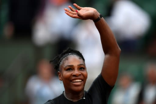 Comeback queen: Serena Williams celebrates after victory over Ashleigh Barty