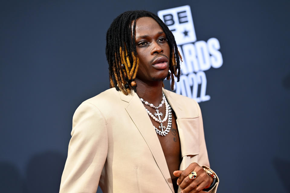 Fireboy DML attends the 2022 BET Awards at Microsoft Theater on June 26, 2022 in Los Angeles, California. - Credit: Paras Griffin/Getty Images for BET