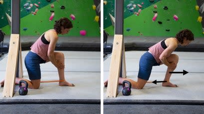 Esther Smith demonstrating mobility training moves