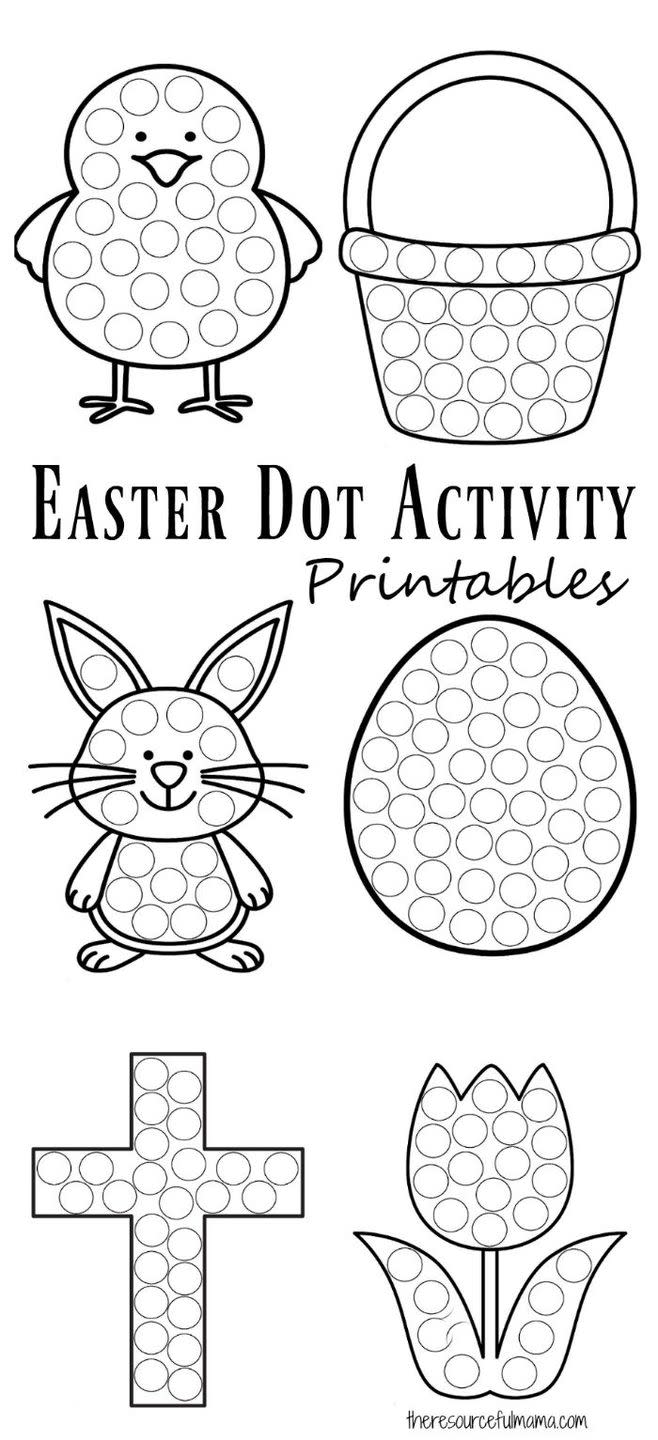 Easter Dot Coloring Pages