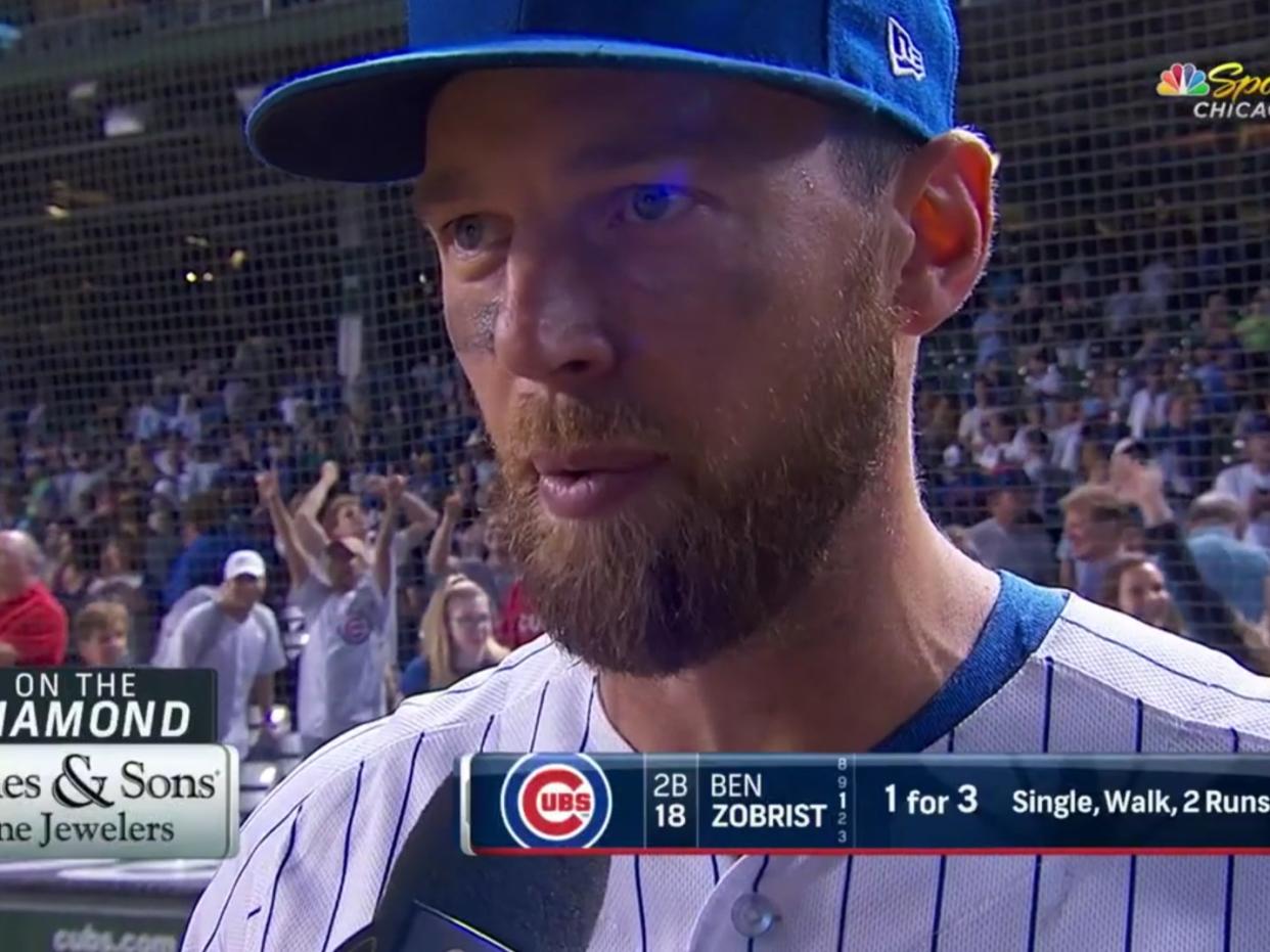 Former Chicago Cubs star Ben Zobrist (CubsBaseball/YouTube/NBCSportsChicago)