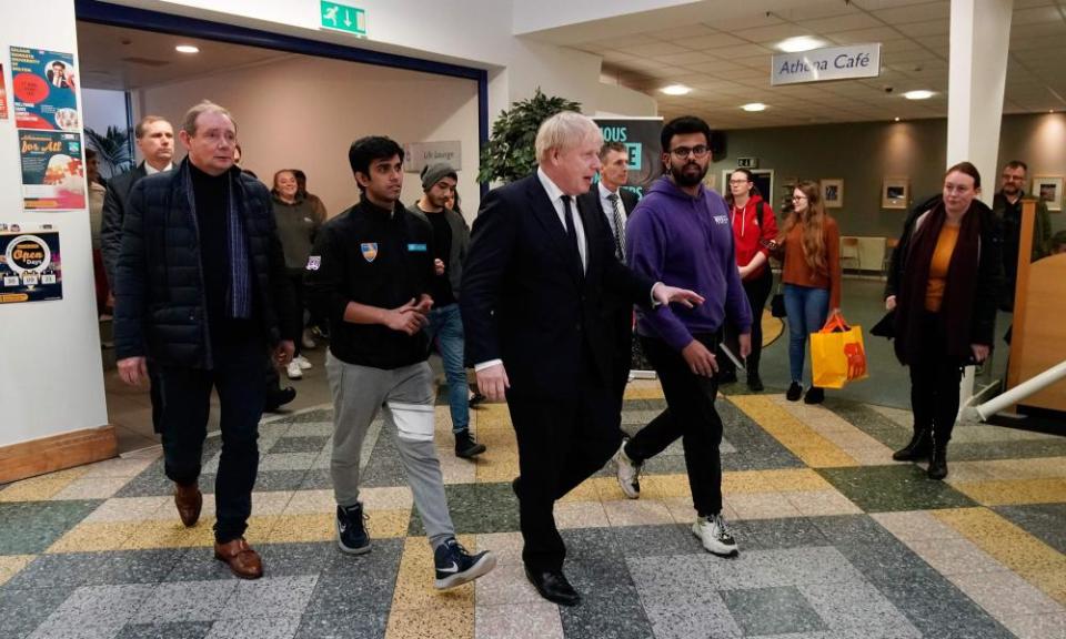 Boris Johnson meets staff and students at Bolton University