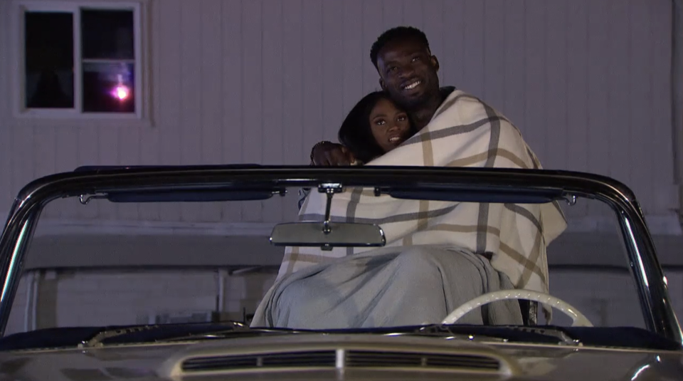 Charity and Dotun at the drive-in on 'The Bachelorette'