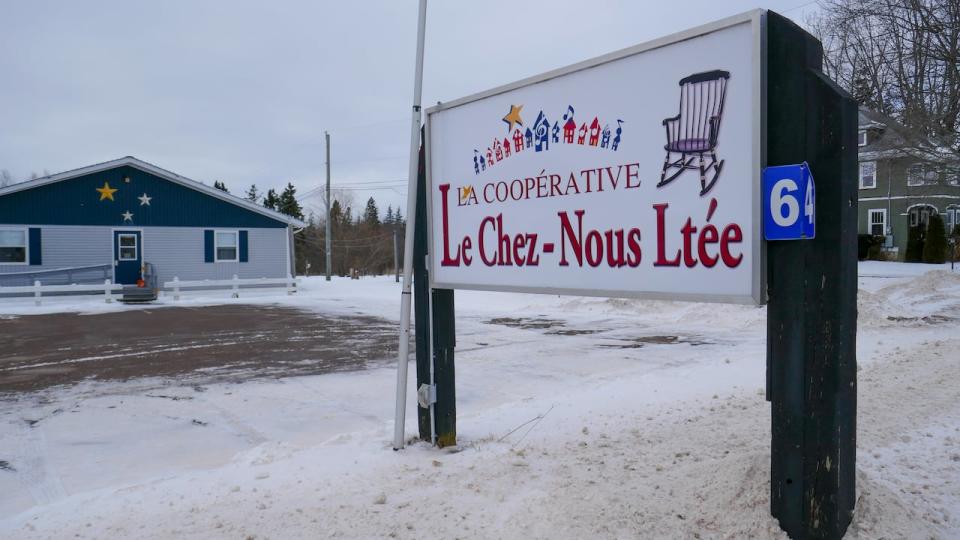 The sign outside Le Chez-Nous community care home in Wellington, P.E.I. Taken Jan. 30, 2024. 