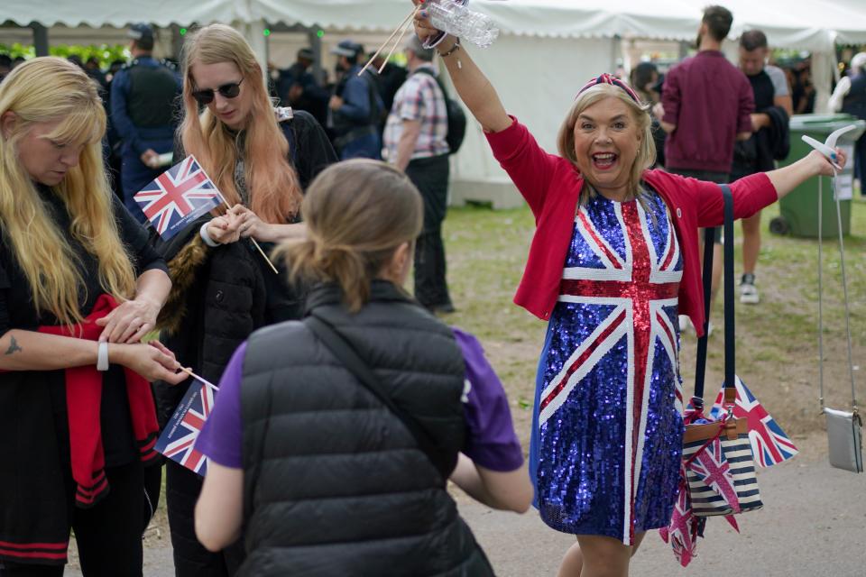 Members of the public arriving for the Platinum Party (PA)