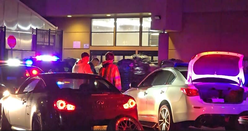 A multi-agency response stopped a street racing takeover on NE Glisan in Portland, April 14, 2024 (KOIN)