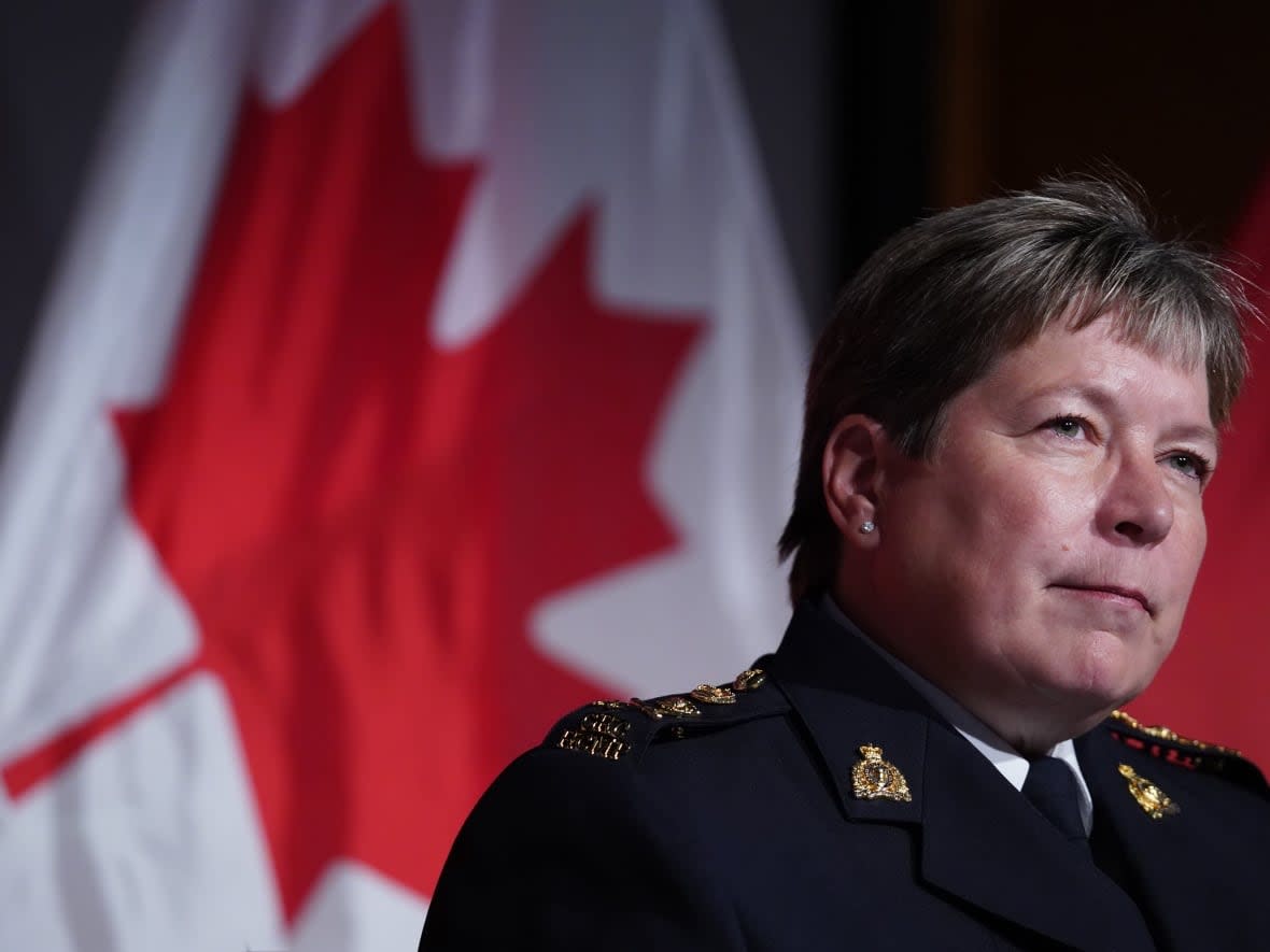 RCMP Commissioner Brenda Lucki listens to a question during a press conference at RCMP National Headquarters in Ottawa on Sept. 17, 2019. Lucki says the Mounties did not have any evidence of foreign interference during the 2019 federal election. (Chris Wattie/The Canadian Press - image credit)
