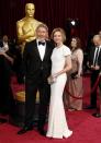 Presenter and actor Harrison Ford and his wife actress Calista Flockhart arrive at the 86th Academy Awards in Hollywood, California March 2, 2014. REUTERS/Adrees Latif (UNITED STATES TAGS: ENTERTAINMENT) (OSCARS-ARRIVALS)