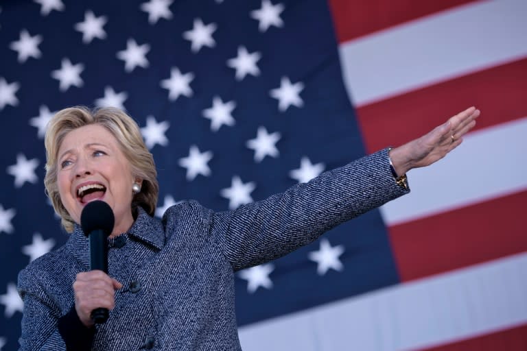 Democratic presidential nominee Hillary Clinton speaks during an Iowa Democratic party early vote rally September 29, 2016 in Des Moines, Iowa