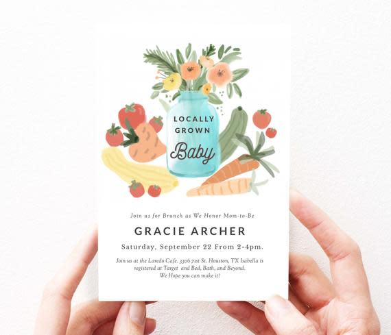 Farmers' Market Locally Grown Baby Shower Theme
