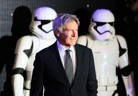 Harrison Ford arrives at the European Premiere of Star Wars, The Force Awakens in Leicester Square, London, December 16, 2015. REUTERS/Paul Hackett/Files