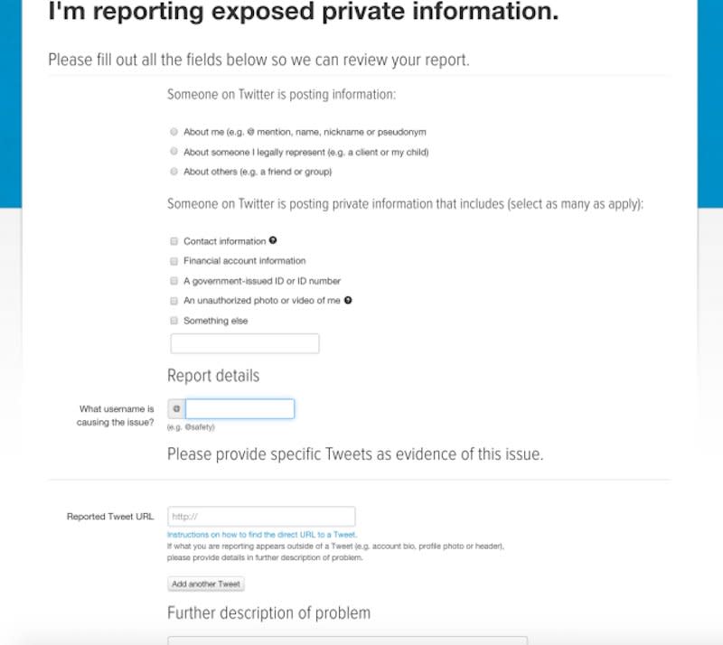 Twitter's new report tool