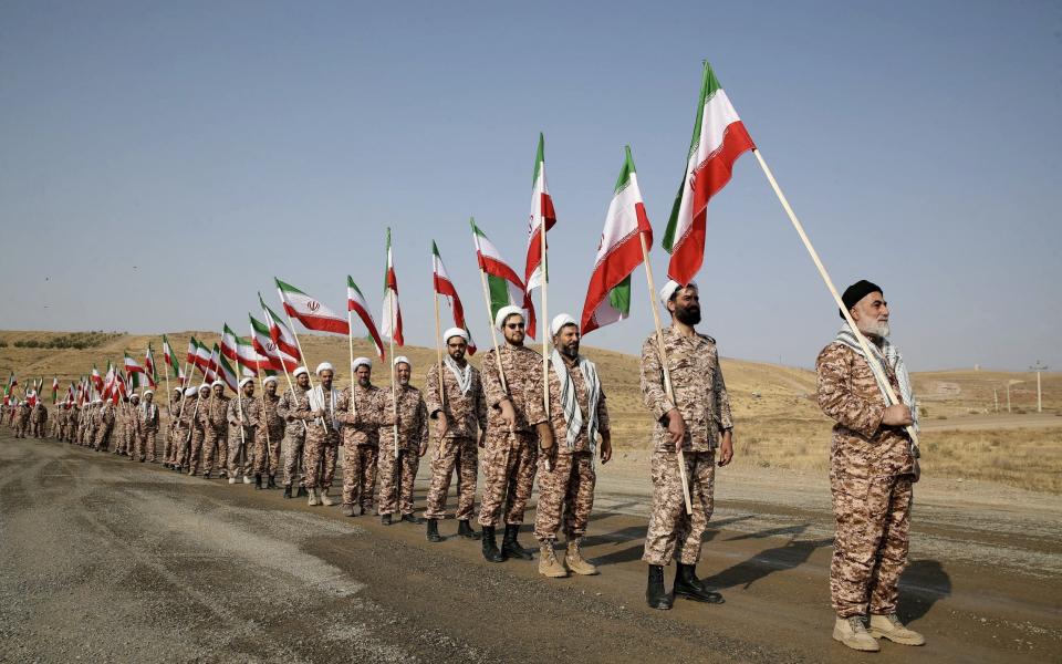 Members of the IRGC during a military drill