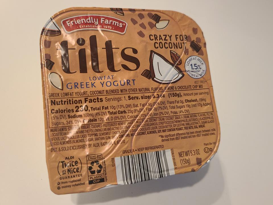 aldi cocunut yogurt tilt