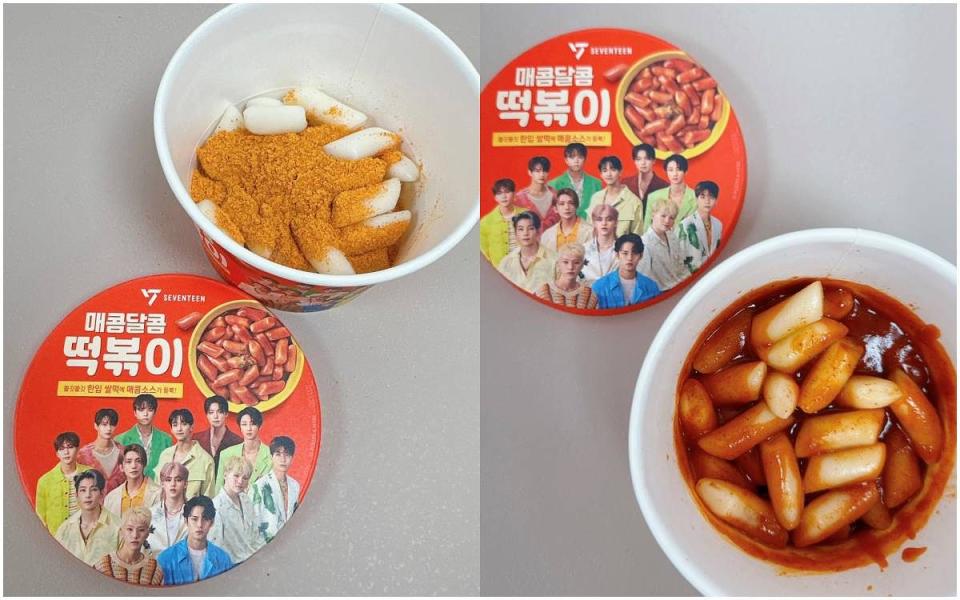 經過加熱後的甜辣年糕，外型跟大家在韓國街邊吃到的完全無異 圖片來源：LOOKin編輯拍攝
