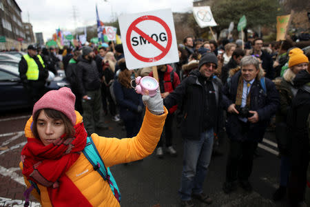 Protesters take part in the March for the Climate on the streets of Katowice, where the COP24 UN Climate Change Conference 2018 is held, Poland, December 8, 2018