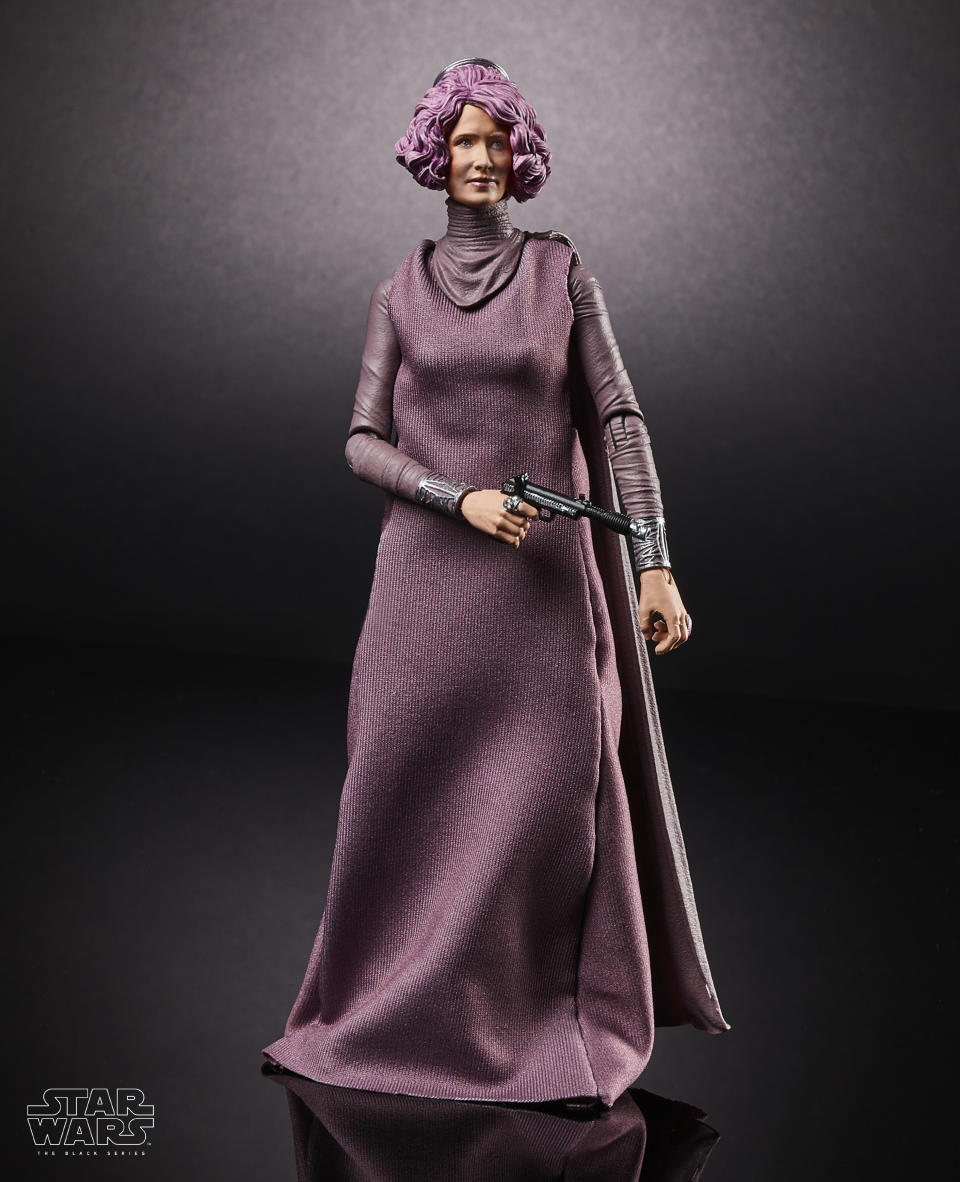 <p>She saved the Resistance, and now the heroic Admiral Holdo (RIP) anchors a new line of richly detailed Black Series 6-inch figures. (Photo: Hasbro) </p>