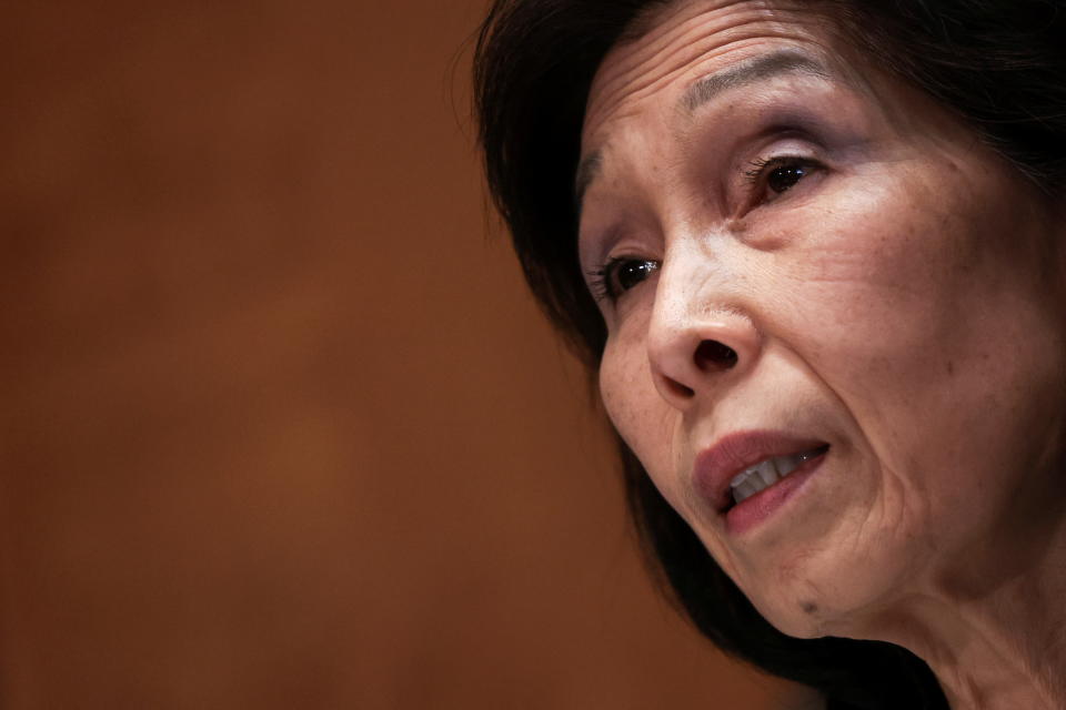 U.S. Treasury Undersecretary For Domestic Finance Nellie Liang testifies before the Senate Banking Committee, in Washington, D.C, U.S., February 15, 2022. Win McNamee/Pool via REUTERS