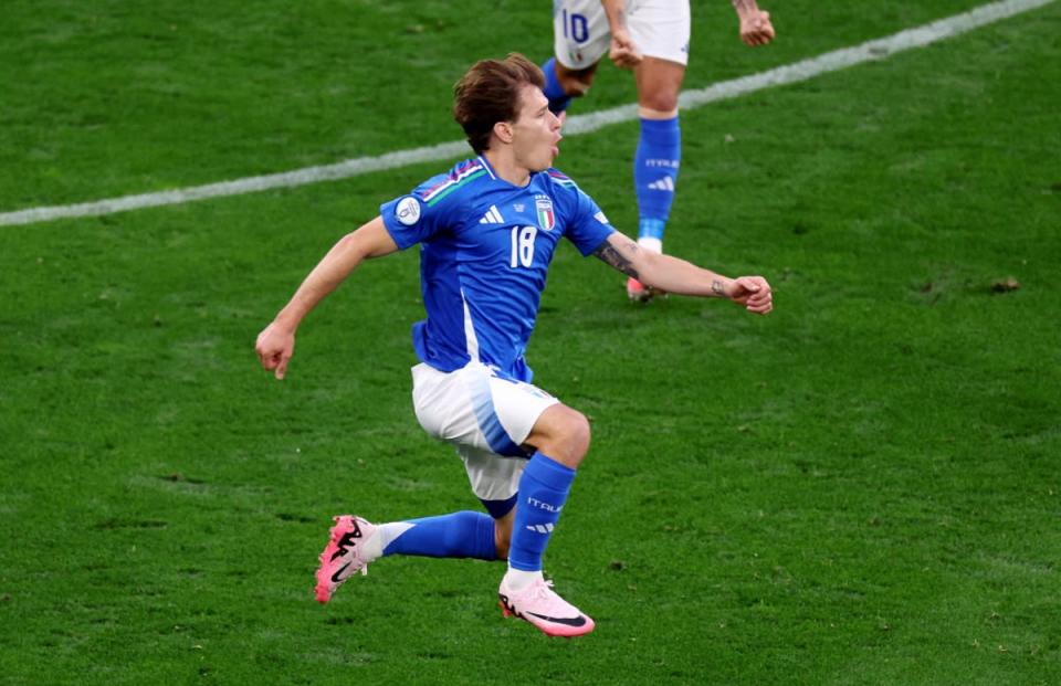 Barella fired Italy in front with a fine strike (Getty)