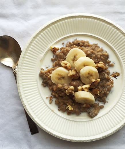 <p>This sweet slow cooker risotto can be completely prepped the night before, then programmed to start cooking before you even wake up Christmas morning. <a href="https://www.realsimple.com/food-recipes/browse-all-recipes/banana-allspice-breakfast-risotto" rel="nofollow noopener" target="_blank" data-ylk="slk:get the recipe;elm:context_link;itc:0;sec:content-canvas" class="link ">get the recipe</a></p>